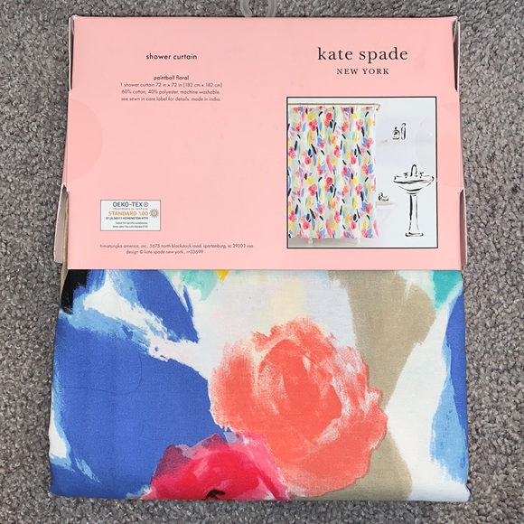 ✨HP✨ Kate Spade Paintball Floral Shower Curtain - Picture 3 of 5